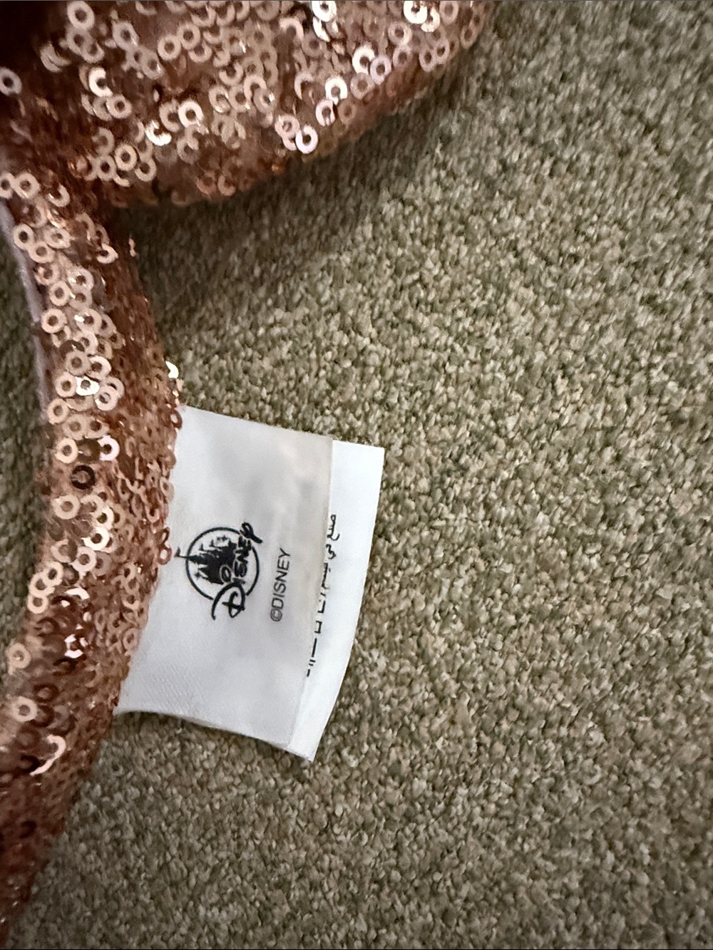 Disney Rose Gold Sequin Minnie Headband with Metallic Bow - Picture 8 of 15